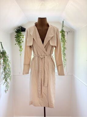 H&M Cream Trench Coat with Chain Detail